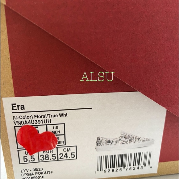 🌸Sale🌸 VANS ERA U-color Floral White Women’s Size 9.5 Sneakers VN0A4U391UH - Picture 9 of 9